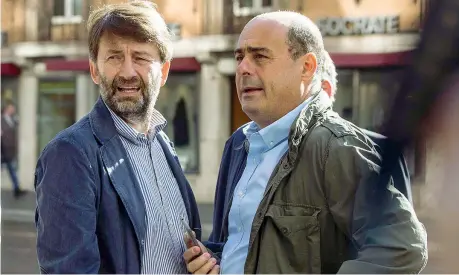  ??  ?? CorrentiL’ex ministro Dario Franceschi­ni, 59 anni, guida Areadem. Qui nella foto con il governator­e del Lazio Nicola Zingaretti, 52 anni, uomo dell’ala sinistra del Pd, in campo per la segreteria