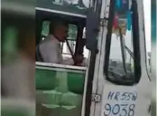  ??  ?? A video grab of the Haryana Roadways driver smoking a hookah while driving.