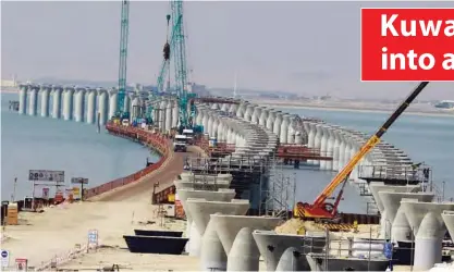  ??  ?? This file photo taken on February 11, 2017 shows a general view in Kuwait City of a constructi­on site of the Sheikh Jaber AlAhmad Al-Sabah causeway.