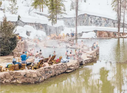  ?? CAINE DELACY/THE NEW YORK TIMES ?? Strawberry Park Hot Springs is about a 40-minute drive from Steamboat Springs, Colorado.