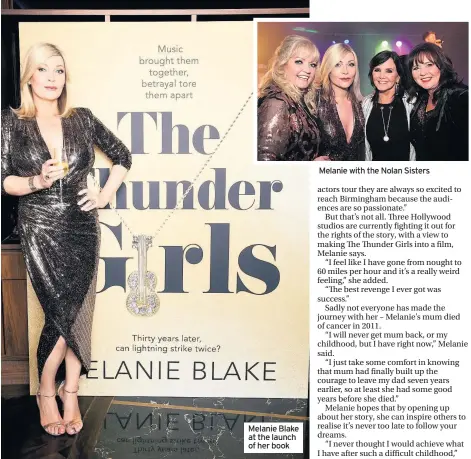  ??  ?? Melanie Blake at the launch of her book
Melanie with the Nolan Sisters