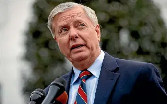  ?? AP ?? Senator Lindsey Graham, R-S.C., speaks to the media outside the West Wing of the White House in Washington, after his meeting with President Donald Trump yesterday.