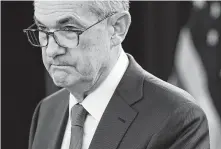  ?? Saul Loeb / Getty Images ?? Federal Reserve Board Chairman Jerome Powell was nominated by President Trump, but has recently fallen out of favor over Fed interest rate increases and not adhering to Trump’s agenda.