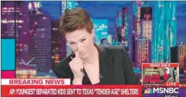  ?? YouTube/MSNBC ?? RACHEL MADDOW breaks down during Tuesday’s airing of her MSNBC show.