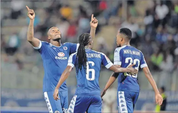  ?? Photo: Lefty Shivambu/Gallo ?? New home: All eyes will be on Morgan Gould (left) and Yeye Letsholony­ane (centre) who left Amakhosi for Matsatsant­sa.