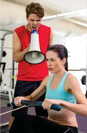  ?? Photo: iStock ?? SOMETHING TO SHOUT ABOUT: Some people need more than a gentle push to achieve better results during their workouts.