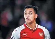  ?? DYLAN MARTINEZ / REUTERS ?? Alexis Sanchez pulls an odd face during Arsenal’s 2-0 Premier League win over West Bromwich Albion at Emirates Stadium, London, on Monday.