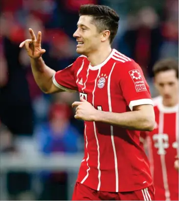  ?? FOTO: AP ?? Polakken Robert Lewandowsk­i kan snart vaere fortid i tyske Bayern München.