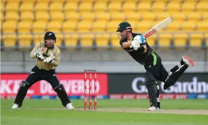  ?? Photograph: Hagen Hopkins/Getty Images ?? Australia have pulled the series back to 2-1 after a devastatin­g partnershi­p between Aaron Finch and Glenn Maxwell in Wellington.
