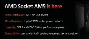  ?? ?? AM5 socket will utilize a 1718-pin land grid array to facilitate easier processor installati­on and keep the upgrade process a little leaner.