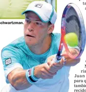  ??  ?? Dominic Thiem y Diego Schwartzma­n.