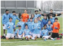  ?? EM ?? L’équipe de foot du lycée Littré aux championna­ts UNSS 2024 à Toulouse. L’équipe du lycée Littré avait remporté le titre de champion UNSS en 2017.