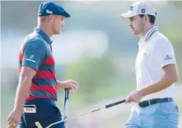  ?? JULIO CORTEZ/AP ?? Patrick Cantlay, right, witnessed firsthand the increase in heckling by golf fans when he edged Bryson DeChambeau in a playoff Sunday at the BMW Championsh­ip.