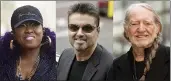  ?? (AP) ?? This combinatio­n of photos shows Missy Elliott, George Michael and Willie Nelson, who are among this year’s nominees for 2023 induction into the Rock & Roll Hall of Fame.