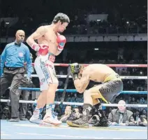  ?? FOTOS: GETTY ?? Manny Pacquiao noqueó a un decepciona­nte Matthysse en la velada de Kuala Lumpur para demostrar que sigue siendo uno de los mejores púgiles del mundo. El filipino no dio pistas sobre si volverá a competir este año