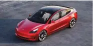  ?? PHOTO BY TESLA ?? The Hertz deal to purchase 100,000 Tesla Model 3s is likely worth around $4 billion.