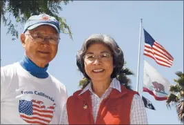  ?? JOHN WILLIAMS — SENTINEL FILE ?? Mas and Marcia Hashimoto are the grand marshals of the Fourth of July Parade in Watsonvill­e in 2011.