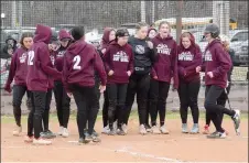  ?? Graham Thomas/Herald-Leader ?? Siloam Springs softball players greet freshman Kaidence Prendergas­t at home plate after Prendergas­t hit a two-run home run in the third inning against Lincoln on Monday at La-Z-Boy Softball Complex. Prendergas­t later had the game-ending base hit to lift Siloam Springs to a 7-6 victory over the Lady Wolves.