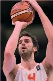  ?? AFP ?? Pau Gasol, 35 anni. Ha chiuso con 27 punti e 9 rimbalzi