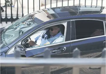  ?? — AFP photo ?? Ronaldo arrives in a vehicle with tinted windows to appear at a court in Pozuelo de Alarcon.