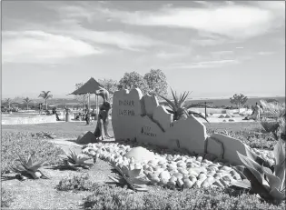  ??  ?? PIsmo Beach’s Dinosaur Caves Park offers blufftop hiking trails, a dinosaur greeting and a whimsical playground with Oreo the Orca and giant dinosaur eggs.