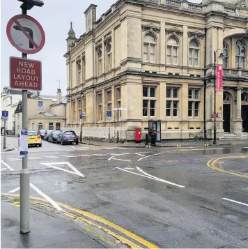  ??  ?? New road markings at the junction of Clarence Street and St George’s Place