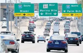  ?? STOCKER/SOUTH FLORIDA SUN SENTINEL MIKE ?? Households spend more of their money on transporta­tion costs in metro areas without robust public transporta­tion systems, according to a new analysis of federal spending data.