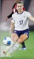 ?? — Afp file photo ?? USA’s Samantha Coffey kicks the ball during the match against CanadaK