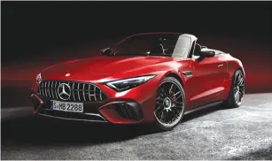  ?? ?? Underpinni­ng the Mercedes- is a new lightweigh­t architectu­re that consists of an aluminium space
AMG SL frame with a self-supporting structure