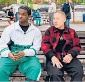  ?? NICOLE RIVELLI/FOCUS FEATURES ?? Rapper Bashar“Pop Smoke”Jackson, left, and director Eddie Huang on the set of“Boogie.”