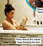  ??  ?? Katie shared this naked snap thanking her fans