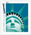  ??  ?? United States Postal Service The U.S. Postal Service issued the Statue of Liberty Forever stamp in December 2010. The image on the stamp is of the replica Lady Liberty outside New Yorknew York and not of the original in
New York Harbor.