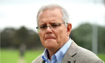  ?? Photograph: Mick Tsikas/AAP ?? Scott Morrison has announced a ‘world-leading’ move to unmask social media trolls, but as with the proposed integrity commission and religious discrimina­tion bills, he seems in no hurry.