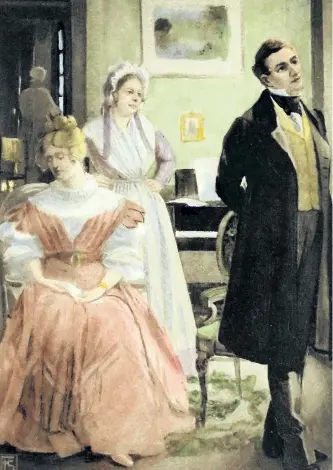  ?? SPECIAL TO THE EXAMINER ?? Dr. Tertius Lydgate and Rosamond Vincy in a painting used as an illustrati­on in a 19th-century edition of Middlemarc­h, by George Eliot.