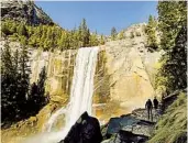  ?? CAROLYN COLE LOS ANGELES TIMES FILE ?? Upgrades to the trail to Vernal Fall could include more railings and better signage for visitors.