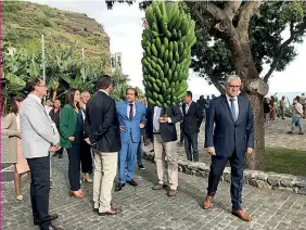  ?? ?? Miguel Albuquerqu­e visitou ontem o novo Centro de Banana da Madeira.