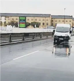  ??  ?? Bourges Boulevard under water.