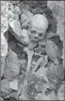  ?? Courtesy of Mohammad
Younas Nawandish ?? This skull, found in April 2013 after heavy rains collapsed part of the Great Wall of Kabul, was determined to be less that 500 years old.