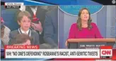  ?? TWITTER IMAGE FROM CNN VIDEO ?? Sarah Sanders answers Benje Choucroun’s question Wednesday.