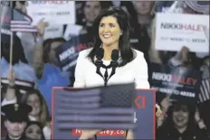  ?? MEG KINNARD/AP ?? NIKKI HALEY, FORMER SOUTH CAROLINA governor and United Nations ambassador, launches her 2024 presidenti­al campaign on Wednesday in Charleston, S.C.