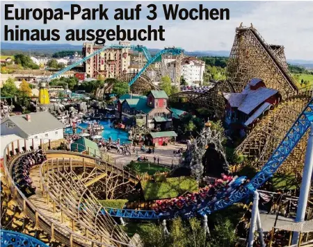  ?? EUROPA-PARK ?? In zwei Tagen werden die Achterbahn­en im Europa-Park wieder fahren. Mit darf aber nur, wer eine Maske trägt.