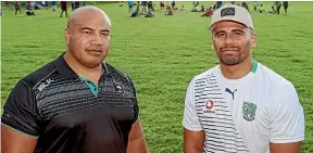  ?? ?? Former Warriors Jerry Seuseu and Ben Henry are now wellbeing managers at the Auckland league club.