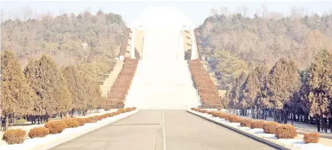  ??  ?? The tomb of Dangun is seen outside Pyongyang, North Korea. — Reuters photo