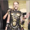  ?? David Becker NBC ?? Pentatonix singer Scott Hoying dons a centurion costume for the a cappella group’s holiday special, “A Not So Silent Night.”