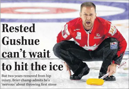  ?? AP FILE PHOTO ?? Brad Gushue, shown here at the 2018 world curling championsh­ip in Las Vegas, is anxious to hit the ice for the 2018-19 curling season after what was for him an extended off-season.