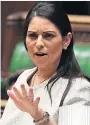  ?? ?? U-TURN Home Secretary Priti Patel and, right, rape drug