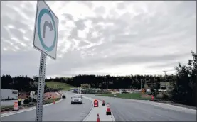  ??  ?? The Department of Transporta­tion and Infrastruc­ture Renewal says work on New Minas’ new interchang­e system and highway Exit 11A will be completed this November. The roundabout at the end of Granite Drive and Silver Fox Avenue is nearly completed, and currently in use.