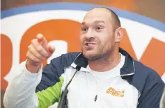  ??  ?? Tyson Fury gestures during a press conference at Landmark Hotel in London in this April 13, 2016 file photo. — Reuters photo