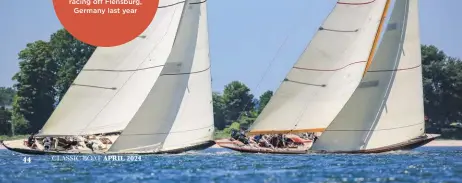  ?? ?? This photo: The 12-M fleet racing off Flensburg, Germany last year