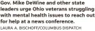  ?? LAURA A. BISCHOFF/COLUMBUS DISPATCH ?? Gov. Mike Dewine and other state leaders urge Ohio veterans struggling with mental health issues to reach out for help at a news conference.